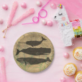 Antiek Zee op walvis Papieren Bordje (Feest)