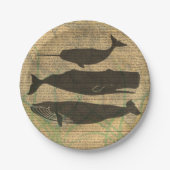 Antiek Zee op walvis Papieren Bordje (Voorkant)