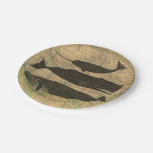 Antiek Zee op walvis Papieren Bordje (Gekanteld)