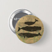 Antiek Zee op walvis Ronde Button 5,7 Cm (Voorkant /achterkant)