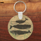 Antiek Zee op walvis Sleutelhanger (Voorkant)