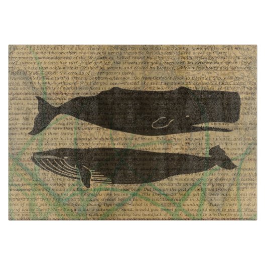 Antiek Zee op walvis Snijplank (Voorkant)