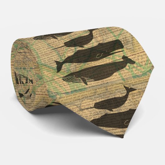 Antiek Zee op walvis Stropdas (Opgerold)