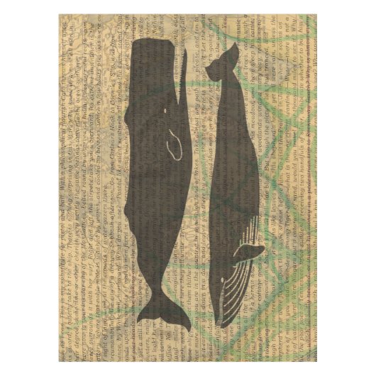 Antiek Zee op walvis Tafelkleed (Voorkant)