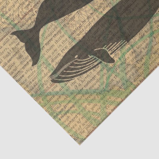 Antiek Zee op walvis Tissuepapier (Detail)