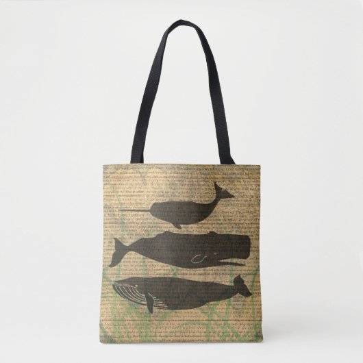 Antiek Zee op walvis Tote Bag (Voorkant)