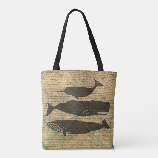 Antiek Zee op walvis Tote Bag (Achterkant)