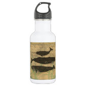 Antiek Zee op walvis Waterfles (Voorkant)