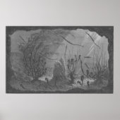 Antiek zeepaardjes in aquarium poster (Voorkant)