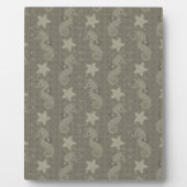 Antiek zeepaardpatroon en staartvis fotoplaat (Voorkant)