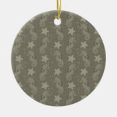 Antiek zeepaardpatroon en staartvis keramisch ornament (Voorkant)