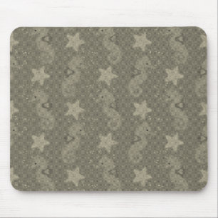 Antiek zeepaardpatroon en staartvis muismat