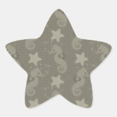 Antiek zeepaardpatroon en staartvis ster sticker (Voorkant)