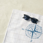 Antiek zeilboot met naam strandlaken (In situ)