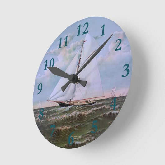 Antiek zeilschip ronde klok (Hoek)