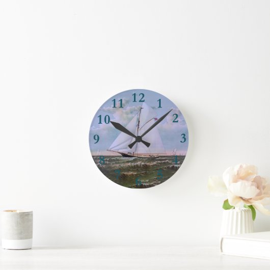 Antiek zeilschip ronde klok (Huis)