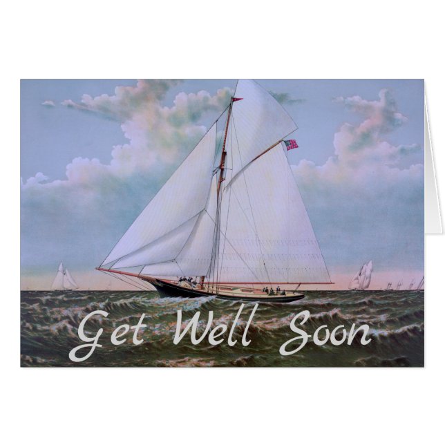 Antiek zeilschip sloep jacht zeilboot oceaan (Voorkant Horizontaal)