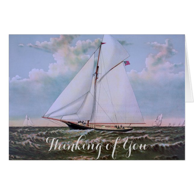 Antiek zeilschip sloep jacht zeilboot oceaan (Voorkant Horizontaal)