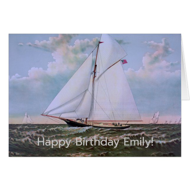 Antiek zeilschip sloep jacht zeilboot oceaan (Voorkant Horizontaal)