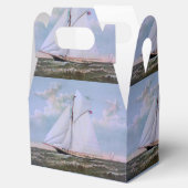 Antiek zeilschip sloep jacht zeilboot oceaan bedankdoosjes (Geopend)