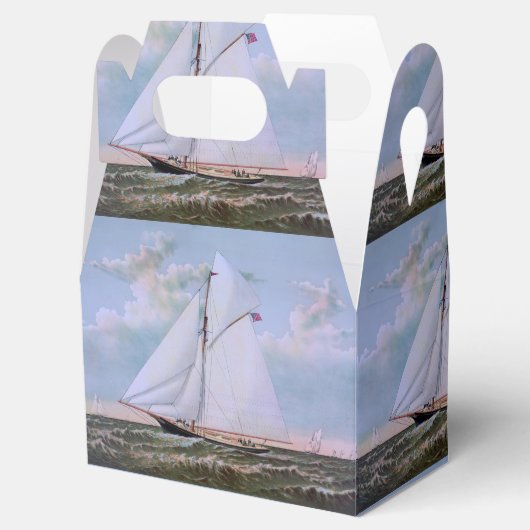 Antiek zeilschip sloep jacht zeilboot oceaan bedankdoosjes (Geopend)