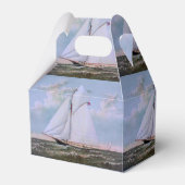 Antiek zeilschip sloep jacht zeilboot oceaan bedankdoosjes (Voorkant Zijde)