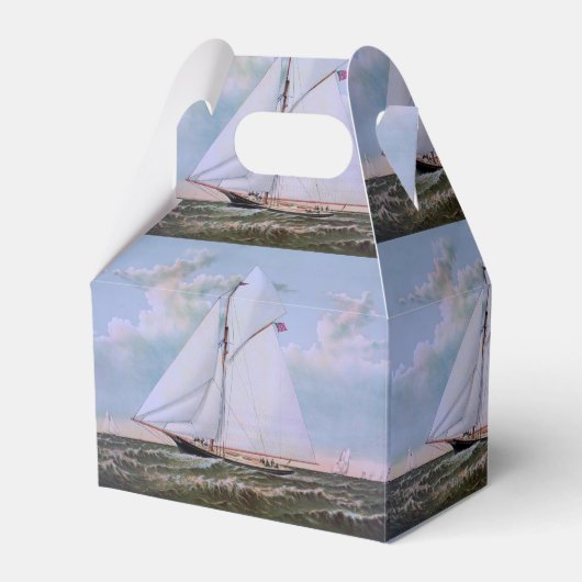 Antiek zeilschip sloep jacht zeilboot oceaan bedankdoosjes (Voorkant Zijde)