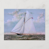 Antiek zeilschip sloep jacht zeilboot oceaan briefkaart (Voorkant)
