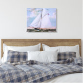 Antiek zeilschip sloep jacht zeilboot oceaan canvas afdruk (Insitu (Slaapkamer))