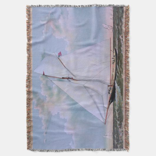 Antiek zeilschip sloep jacht zeilboot oceaan deken (Voorkant Verticaal)