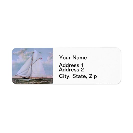 Antiek zeilschip sloep jacht zeilboot oceaan etiket (Voorkant)