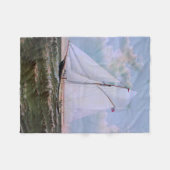 Antiek zeilschip sloep jacht zeilboot oceaan fleece deken (Voorkant (Horizontaal))