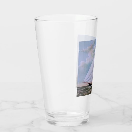 Antiek zeilschip sloep jacht zeilboot oceaan glas (Rechts)