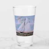 Antiek zeilschip sloep jacht zeilboot oceaan glas (Voorkant)