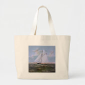 Antiek zeilschip sloep jacht zeilboot oceaan grote tote bag (Voorkant)