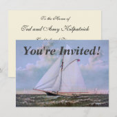 Antiek zeilschip sloep jacht zeilboot oceaan kaart (Voorkant / Achterkant)