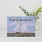 Antiek zeilschip sloep jacht zeilboot oceaan kaart (Staand voorkant)