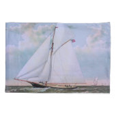 Antiek zeilschip sloep jacht zeilboot oceaan kussensloop (Achterkant)