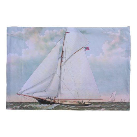 Antiek zeilschip sloep jacht zeilboot oceaan kussensloop (Achterkant)