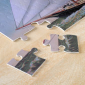 Antiek zeilschip sloep jacht zeilboot oceaan legpuzzel (Zijkant)