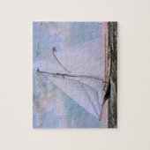 Antiek zeilschip sloep jacht zeilboot oceaan legpuzzel (Verticaal)