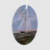 Antiek zeilschip sloep jacht zeilboot oceaan ornament (voorkant)