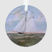 Antiek zeilschip sloep jacht zeilboot oceaan ornament (achterkant)