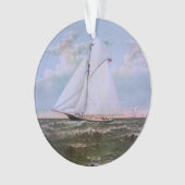 Antiek zeilschip sloep jacht zeilboot oceaan ornament (voorkant)