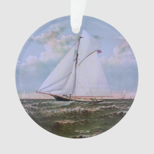 Antiek zeilschip sloep jacht zeilboot oceaan ornament