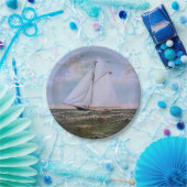 Antiek zeilschip sloep jacht zeilboot oceaan papieren bordje (Feest)