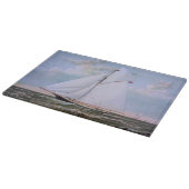 Antiek zeilschip sloep jacht zeilboot oceaan snijplank (Hoek)