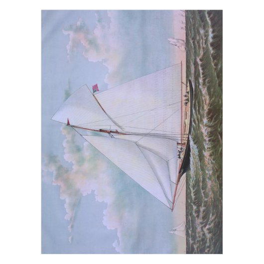 Antiek zeilschip sloep jacht zeilboot oceaan tafelkleed (Voorkant)