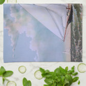 Antiek zeilschip sloep jacht zeilboot oceaan theedoek (Gevouwen)