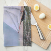 Antiek zeilschip sloep jacht zeilboot oceaan theedoek (Quarter Fold)